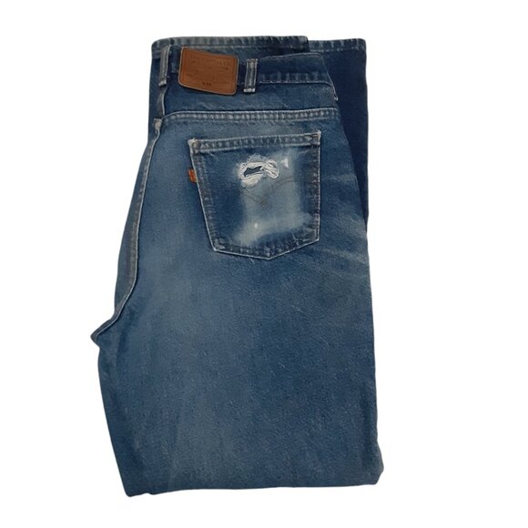Vintage Levis 619 Orange Tag Jeans 38/32 (Fits 36/30.5) Nicely Distressed - Picture 1 of 2